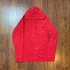 Vintage Y2K Grail Karl Kani 1/4 Zip Hoodie Red With Embroidered Name On Sleeve